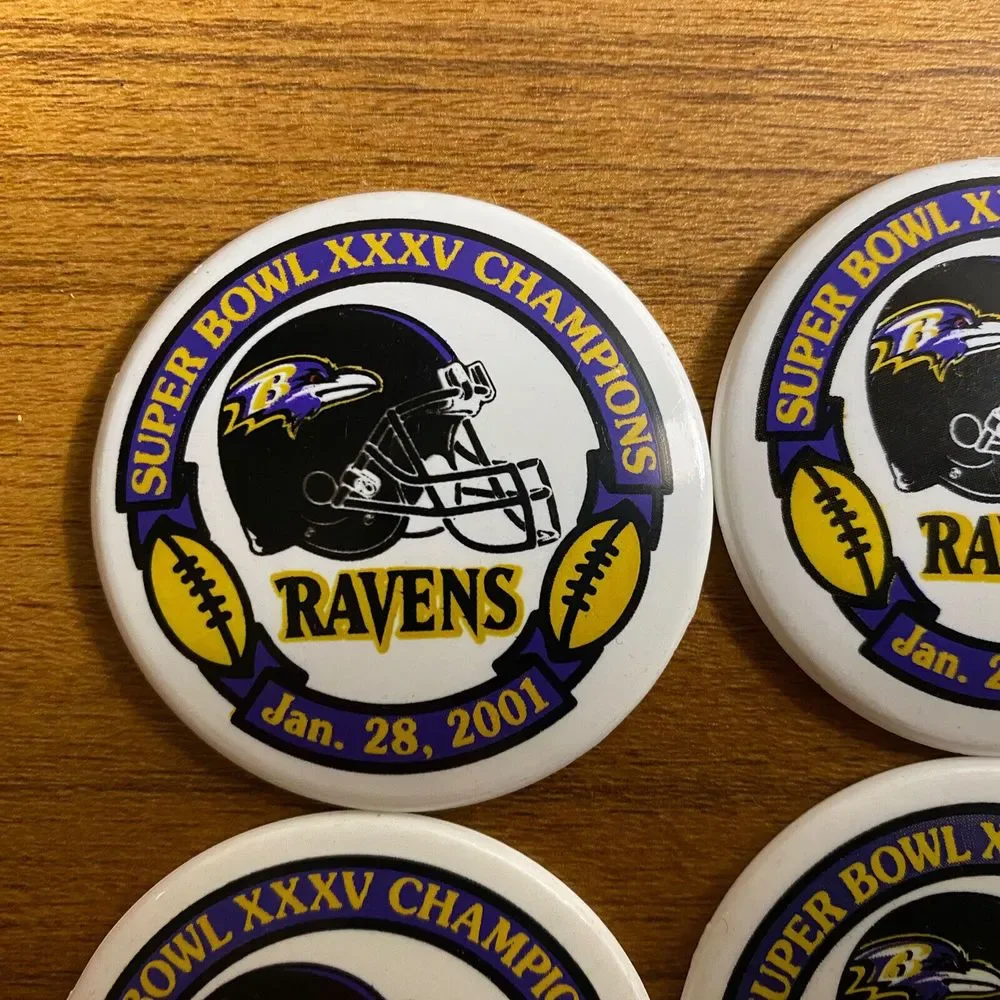 Baltimore Ravens Super Bowl XXXV Champions Jan 28 2001 Button Blanks & Keychain